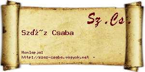 Száz Csaba névjegykártya