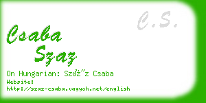 csaba szaz business card